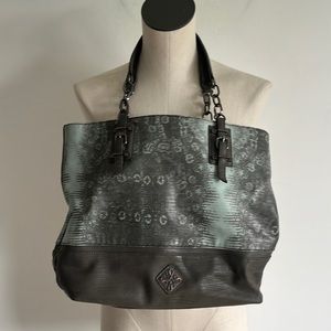 Vera Wang Gray & Mint Purse Snake Skin Shoulder Bag